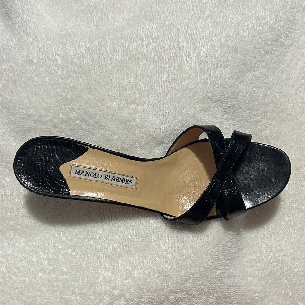 Manolo Blahnik Black Strappy Heels
